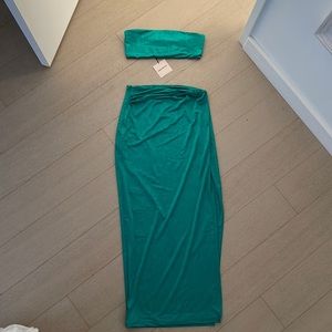 Superdown Karolyna Maxi Skirt Set - Teal (S Top and M Skirt)